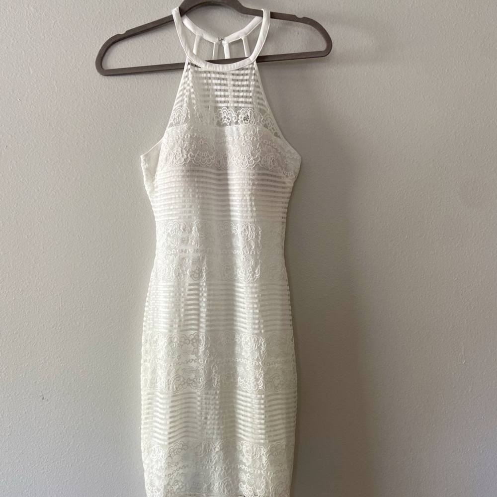Guess White Lace Dress - midi length